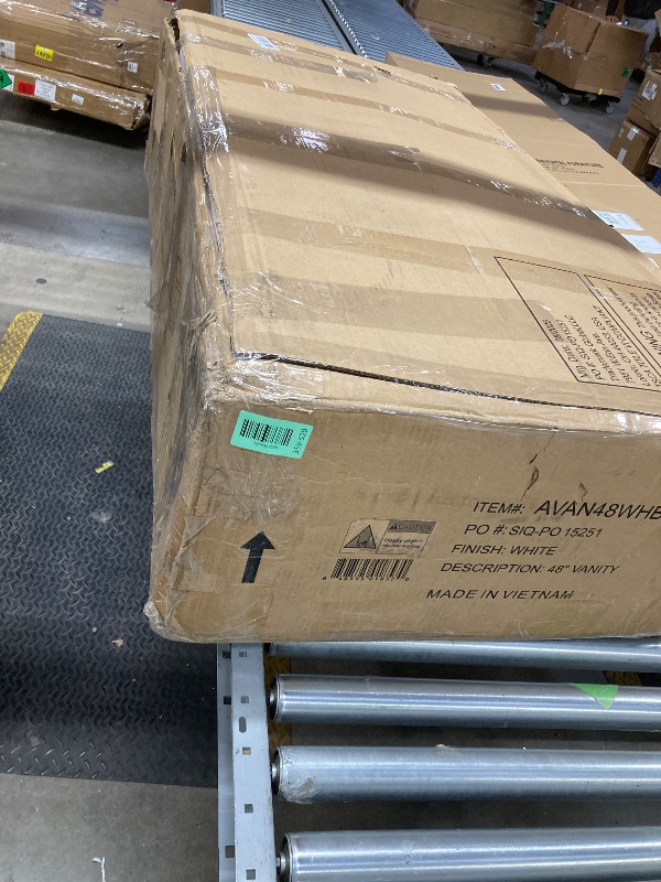 Photo 1 of *HEAVY* Alaterre Furniture Williamsburg 48 Inch Bathroom Vanity, Freestanding Cabinet Without Sink, Large Wood Vanity with Soft-Close Doors (White)