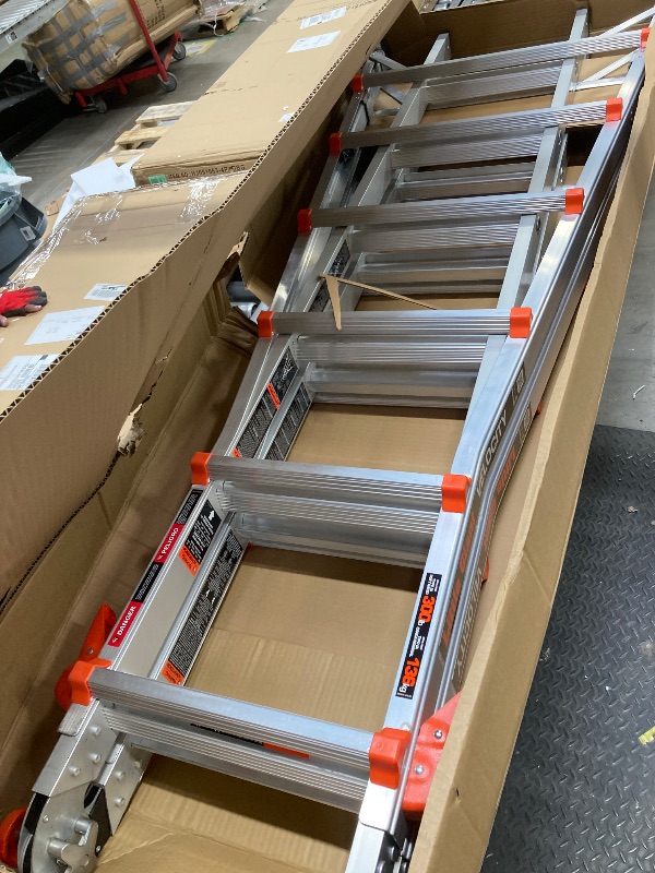 Photo 1 of *scratches/scuff marks* Little Giant Ladders Velocity 26-Ft Folding Multi-Position Ladder, Aluminum, 300 lb Load Capacity, Type 1A Extra Heavy Duty, 26-Ft Reach, with Ratchet Levelers and Wheels (15426-801)