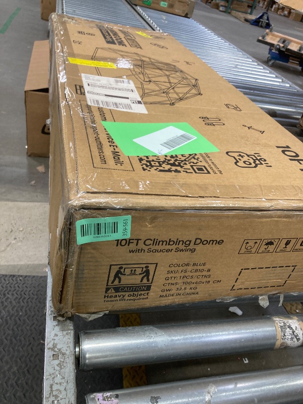 Photo 1 of 10FT Climbing Dome with Saucer Swing and Led String Light,Fashionsport Outfitters Kids Outdoor Jungle Gym Geometric Climber Domer Outdoor Play Toddler Set for Ages 3-12, Supports up to 880lbs
