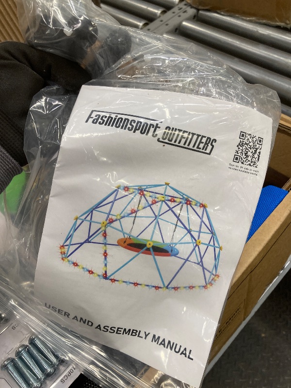 Photo 1 of 10FT Climbing Dome with Saucer Swing and Led String Light,Fashionsport Outfitters Kids Outdoor Jungle Gym Geometric Climber Domer Outdoor Play Toddler Set for Ages 3-12, Supports up to 880lbs
