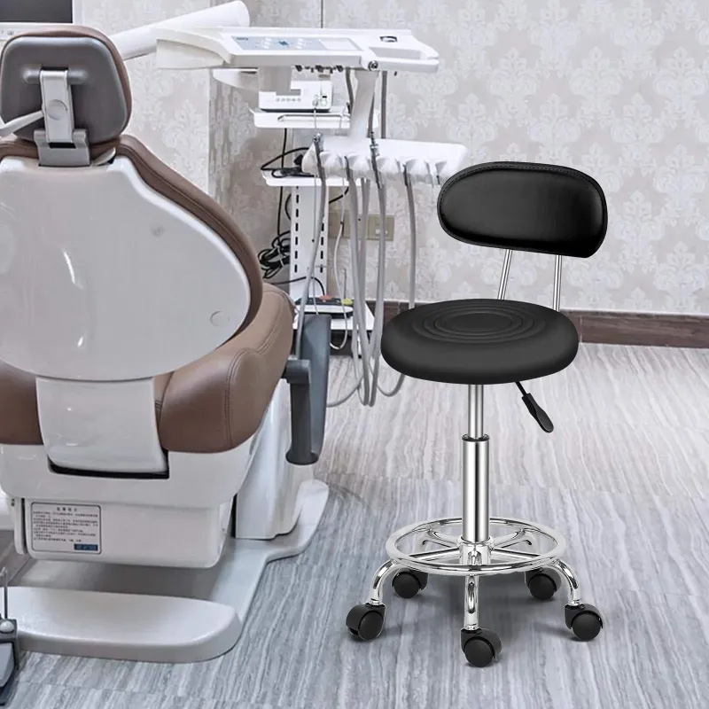 Photo 1 of *Small Scratches* Ktaxon Swivel Salon Stool Chair with Backrest, Adjustable Hydraulic Rolling Stool Work Salon Drafting Swivel Task Chair
