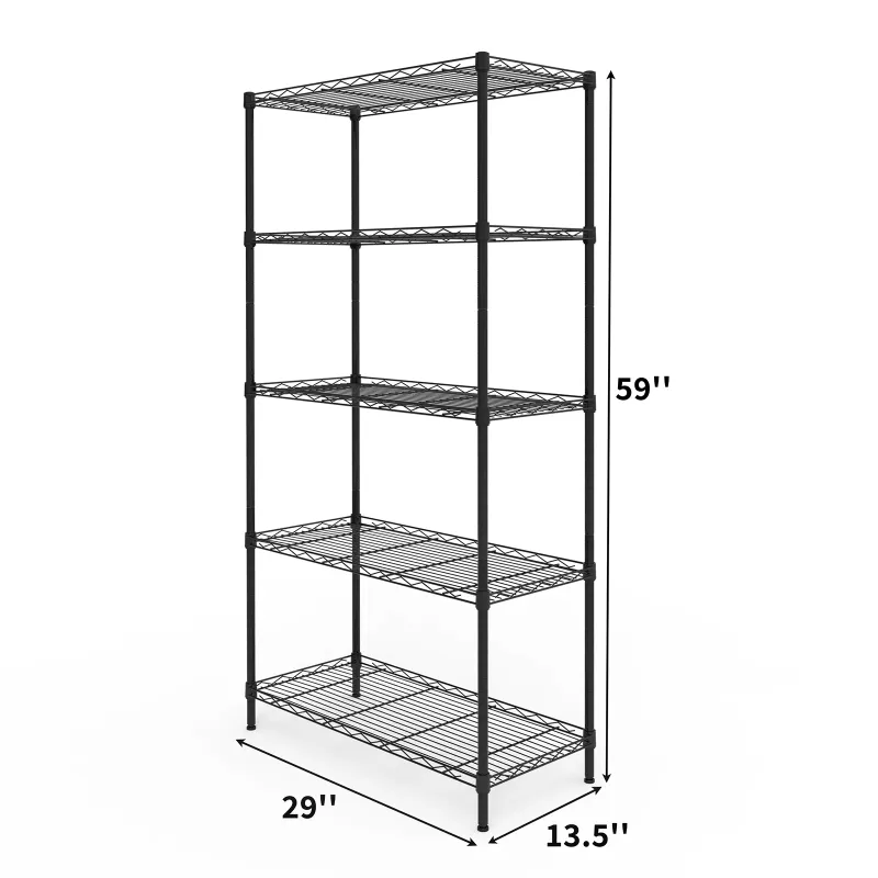 Photo 1 of *Small scratches* Ktaxon 5-Tier Wire Shelving Unit, Steel Storage Rack for Garage Office Kitchen Black, 30" W x 14" D x 60" H