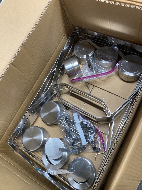 Photo 1 of *HEAVY* *Scratches/Piece broken?* Chafing Dish Buffet Set 4 Pack: TINANA 8QT Stainless Steel Chafing Dishes for Buffet, Chafers and Buffet Warmers Sets for Parties, Events, Wedding, Camping, Dinner
