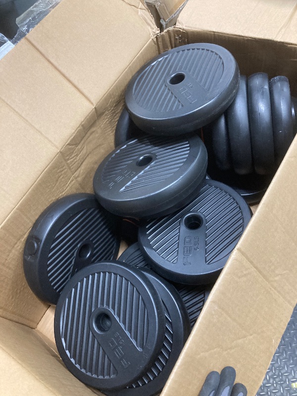 Photo 1 of *HEAVY* *Unsure if pieces are missing*  UPGO Adjustable Dumbbells,90lbs Free Weight Set with Connector,5 in1 Dumbbells Set as Barbell,Kettlebell,Push up Stand,Weight Plate,Fitness Exercises for Home Gym Suitable Men/Women
