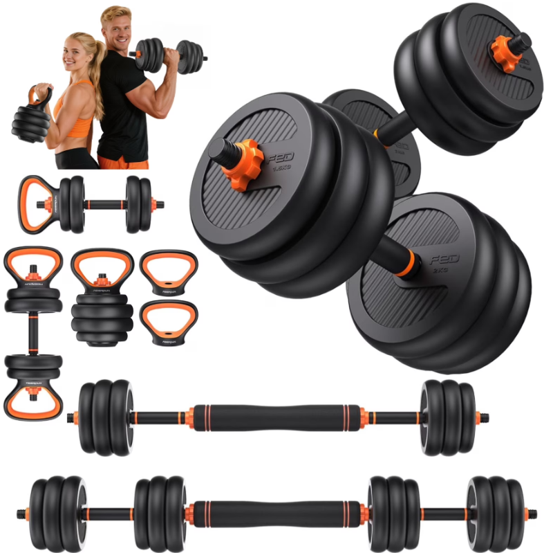 Photo 1 of *HEAVY* *Unsure if pieces are missing*  UPGO Adjustable Dumbbells,90lbs Free Weight Set with Connector,5 in1 Dumbbells Set as Barbell,Kettlebell,Push up Stand,Weight Plate,Fitness Exercises for Home Gym Suitable Men/Women
