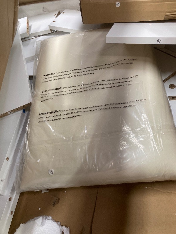 Photo 1 of *HEAVY* *Pieces chipped* Ktaxon Large Makeup Vanity, Get Ready with Me GRWM Vanity Table Set w/ Visible Glass Top w/ Charging Station, White