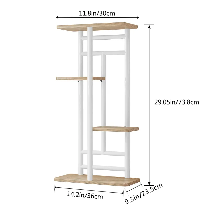 Photo 1 of *Missing screws/Hardware* Seamika Plant Stand 4 Tier 5 Potted Indoor,Metal Plant Shelf for Multiple Plants,Iron Flower stand for Window Living Room Corner,White
