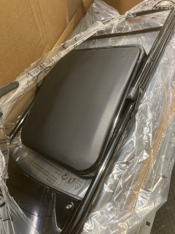 Photo 1 of *Scuffed/scratches* Furnibear 4 Pack Folding Chairs, Leather Padded Cushion Chairs with Comfortable Cushion Stainless Steel Frame for Home and Office, for Meetings, Gatherings, and Events, Black
