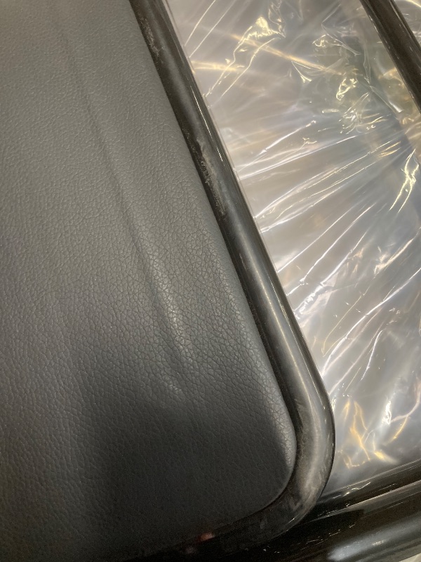 Photo 1 of *Scuffed/scratches* Furnibear 4 Pack Folding Chairs, Leather Padded Cushion Chairs with Comfortable Cushion Stainless Steel Frame for Home and Office, for Meetings, Gatherings, and Events, Black
