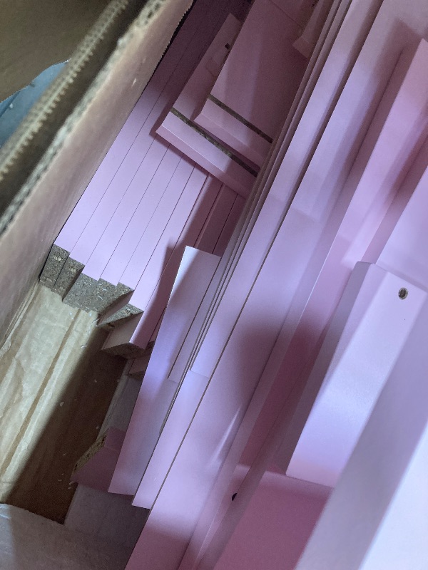 Photo 1 of *HEAVY* *Missing Mirror* Ktaxon Large 47.2" Makeup Vanity with 3 Color Lights, Dressing Table with USB Charging Station, Light Pink