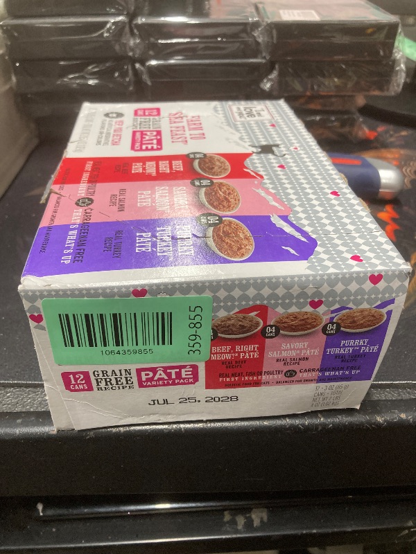 Photo 1 of *Exp July 25, 2028* I AND LOVE AND YOU Naked Essentials Canned Wet Cat Food - Variety Pack: Beef Recipe, Salmon+Chicken Recipe, Turkey Recipe, 3-Ounce, Pack of 12 Cans, variety pack pate; beef, salmon, turkey