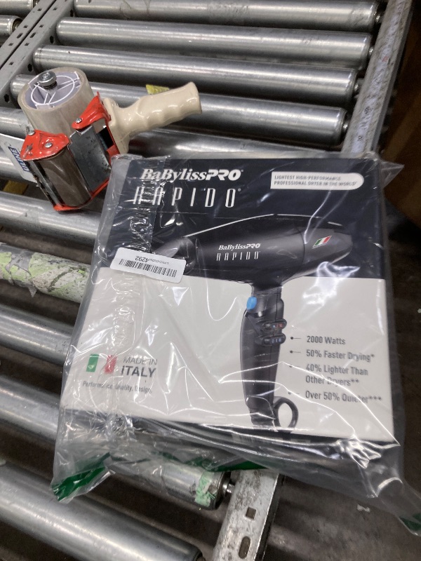 View 2 of **DAMAGED BOX***BaBylissPRO Rapido Hair Dryer - Black - 2000W