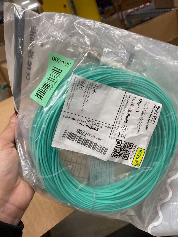 Photo 1 of 10Gtek Fiber Patch Cable - LC to LC OM3 10Gb/Gigabit Multi-Mode Jumper Duplex 50/125?m LSZH Fiber Optic Cord for SFP Transceiver, Aqua, 25-Meter(82.0ft)