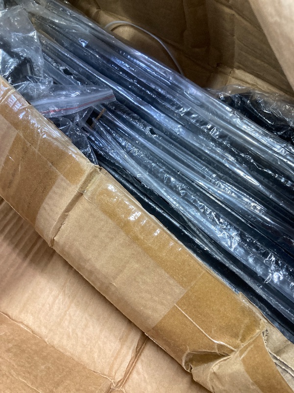 Photo 1 of 101 Pack Deck Balusters 36" Rectangle Staircase Baluster, Black Metal Deck Spindle and Stairs Railing,Hollow Rectangle Deck Balusters for Deck Railing Porch (101, 36 Inch)