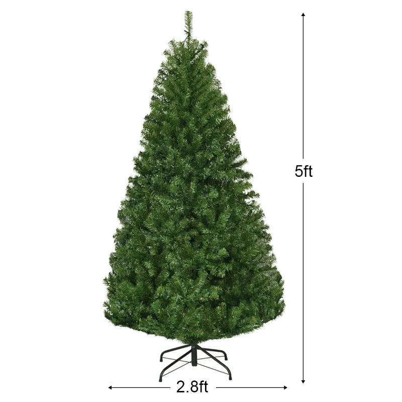 Photo 1 of **LIGHTS DO NOT WORK**Costway 5Ft Pre-Lit Artificial Christmas Tree Hinged 150 LED Lights