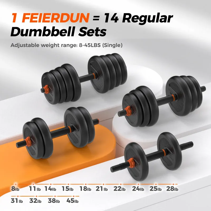 Photo 1 of 
UPGO Adjustable Dumbbells,90lbs Free Weight Set with Connector,5 in1 Dumbbells Set as Barbell,Kettlebell,Push up Stand,Weight Plate,Fitness Exercises for Home Gym Suitable Men/Women