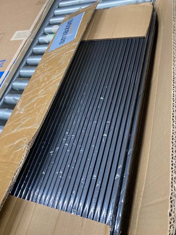 Photo 1 of 100 Pack Deck Balusters 32 '' Straight Baluster, Black Metal Deck Spindle and Stairs Railing with Screws,Hollow Rectangle Deck Balusters for Deck Railing Porch(32 x1.2x0.4 in)