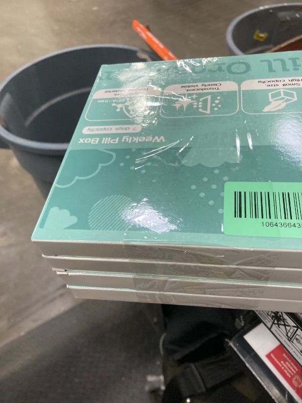 Photo 1 of **4 pack***Enlarged Weekly Pill Organizer 7 Day, Daily Pill Box with Never Faded Etched 3D Date Labels, Travel Pill Case with Large Compartment for Medication, Vitamin, Fish Oil, Supplements-Beige