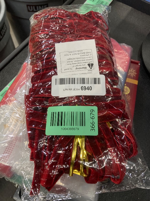 Photo 1 of 36 Pcs Velvet Bows for Christmas Tree Decorations Indoor, Vintage Red Christmas Tree Bows Velvet Ornaments for Garland Wreath Gift Wrapping Bags Door Fireplace Holiday Decor, Burgundy(5" * 7")