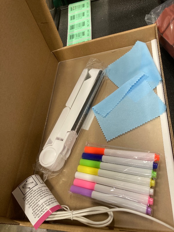 Photo 1 of 2025 New LED Note Board with Colors - Light Up Acrylic Message Board & Dry Erase Board, Led Drawing Board with Adjustable Stand and 7 Colors Pen for Office, School, Home (11.8× 7.9 inches)