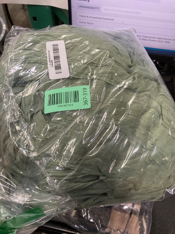 Photo 1 of 6 Pack Sage Green Table Runner 10ft Boho Gauze Fabric Cheesecloth Table Runner 35 x 120 Inch Rustic Sheer Runner for Wedding Centerpiece Decor Baby Shower Party Table Decorations