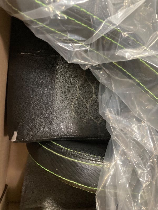 Photo 1 of **HAS TEARS**Razer Enki Gaming Chair: All-Day Comfort - Built-in Lumbar Arch - Optimized Cushion Density - Dual-Textured, Eco-Friendly Synthetic Leather - Reactive Seat Tilt & 152-Degree Recline - Black/Green