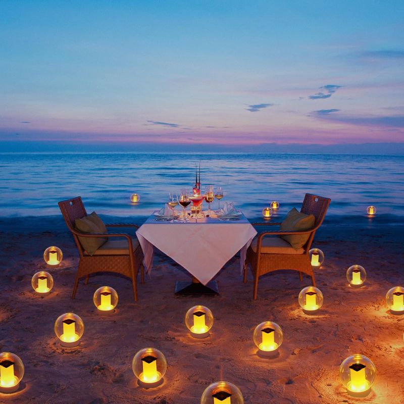 Photo 1 of ***ONE LIGHT INCLUDED ONLY***Floating Lights Solar Powered Globes for Pool, Pond, Patio & Hot Tub – Outdoor Lanterns Look Like Candles or Torches, Fun Decorations & Cool Gifts for Adults, Pool Toys & Must-Have Decor by VISOFO Product Dimensions	5.98"L x 5