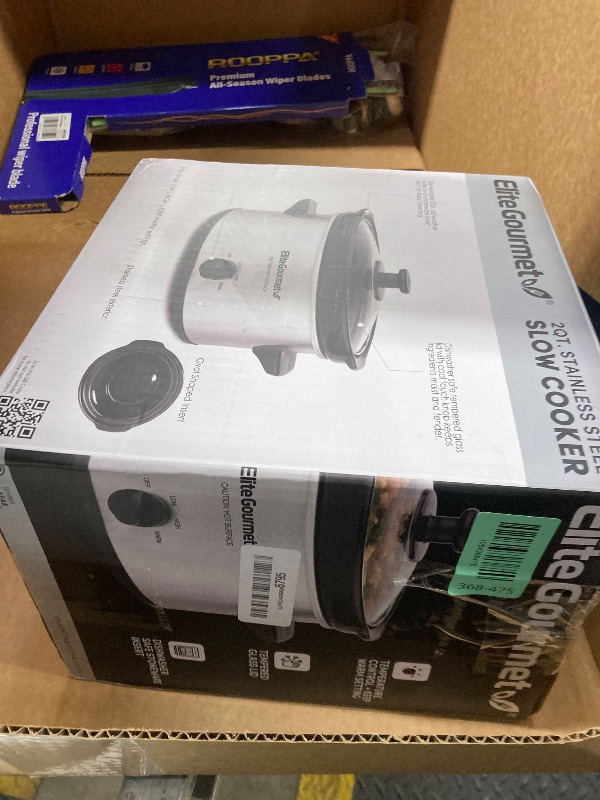 Photo 1 of ***MISSING INTERIOR CERAMIC BOWL***Elite Gourmet MST-275XS Electric Oval Slow Cooker, Adjustable Temp, Entrees, Sauces, Stews & Dips, Dishwasher Safe Glass Lid & Crock (2 Quart, Stainless Steel)***MISSING INTERIOR CERAMIC BOWL***