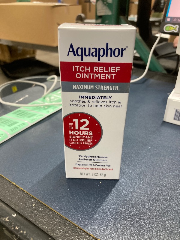 Photo 1 of ***EXP 2026/05***Aquaphor Itch Relief Ointment, Maximum Strength 1% Hydrocortisone, Relieves Itch from Skin Irritation, Insect Bites, Psoriasis, Skin Rashes, Eczema, & Poison Ivy, 2 oz