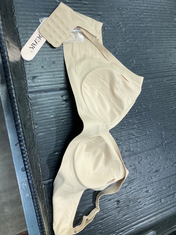 Photo 1 of ***VERY SOFT!***OEAK Womens Deep V Bras Wireless Comfortable Bra Supportive No Underwire Bras Tshirt Push Up Bralettes Plunge Seamless Bra Beige L***VERY SOFT!***