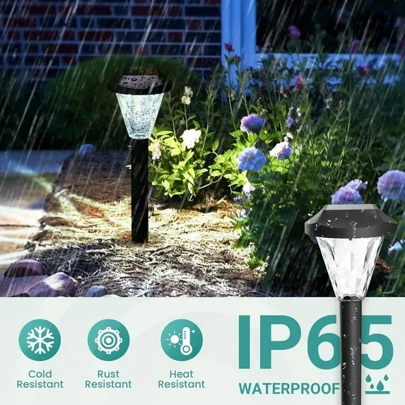 Photo 1 of 12-Pack Solar Outdoor Lights, Upgraded Waterproof Solar Garden Lights for Patio,Lawn and Yard,Cold White Landscape Lighting
