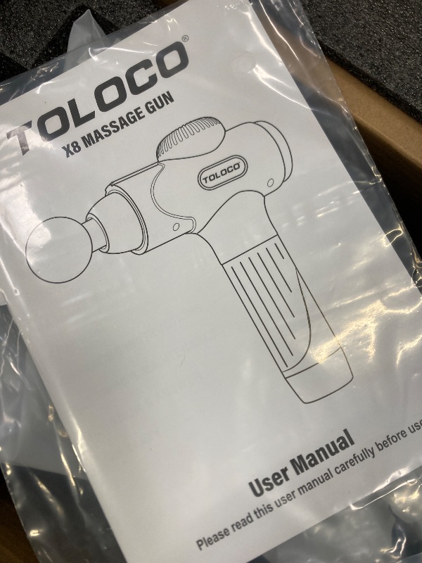 Photo 1 of ***MISSING PARTS -SELLING AS IS *** TOLOCO Massage Gun Deep Tissue, Percussion Massage Gun with 10 Replacement Heads, Super Quiet Portable Electric Massager for Athletes, Relax, Black