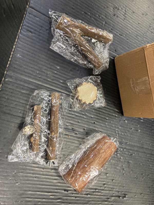 Photo 1 of ***2 ARE MISSING***4 INCLUDED***HPAWHOMEPART Bird Perches, 6pcs Natural Wood Birds Stand Branch, Bird Perch Chewing Stick Cage Accessories Parrot Climbing Standing Branches Paw Grinding Fork Sets for Parakeet Lovebirds Cockatiels***2 ARE MISSING***4 INCLU