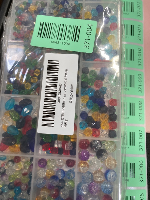 Photo 1 of 1076PCS FIVEIZERO Crystal Glass Beads for Jewelry Making, Assorted Rainbow Crackle, Faceted, Bicone and Teardrop Beads for Bracelets, Suncatchers and DIY Crafts