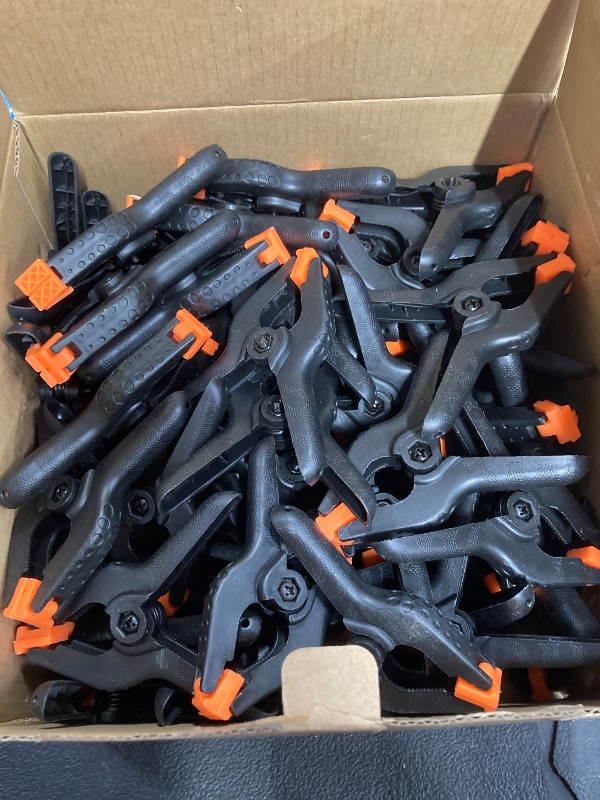 Photo 1 of 72 Pack 3.5 inch Plastic Spring Clamps, Black Heavy Duty Clips, Backdrop Clips, Plastic Clamps for Crafts, Backdrop Stand, Woodworking, Photography
