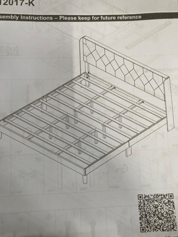 Photo 1 of Queen Upholstered Velvet BED FRAME Black