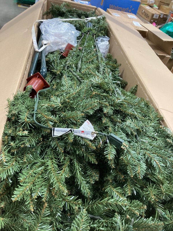 Photo 1 of ***MISSING STAND***National Tree Co. Dunhill Fir Hinged 10 Foot Pre-Lit Fir Christmas Tree, One Size, Green