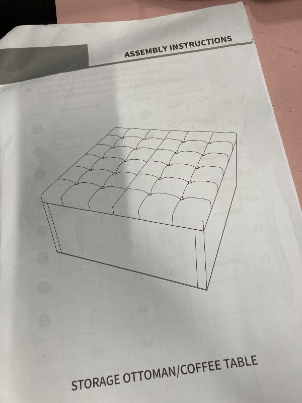 Photo 1 of  Ottoman with Storage, Large Storage Ottoman, 30 in Square Ottoman Coffee Table,Tufted Upholstered Coffee Tables for Living Room