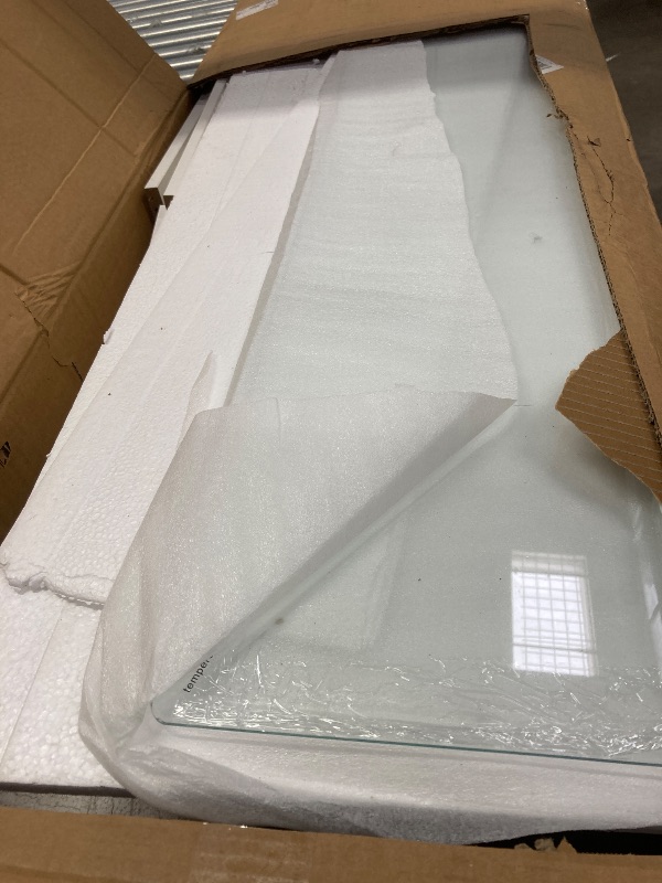 Photo 1 of ***Selling as Parts Only*** Glass Top Vanity Desk with Foldable Mirror and Lights, 11 Drawers Makeup Vanity with Charging Station, 3 Lighting Modes Dressing Table with Chair, White