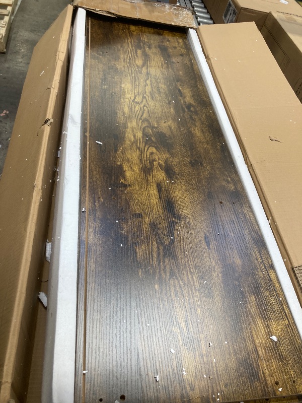 Photo 1 of ***BOX 1 OF 2 ONLY/MISSING FIREPLACE/SOME DAMAGE TO WOOD-SEE PICS****59'' Fireplace TV Stand with 3D Flame Electric Fireplace Heater, 34'' Tall Farmhouse TV Stand for 65 Inch TV, Entertainment Center TV Console with 2 Drawers, Sliding Barn Door for Living