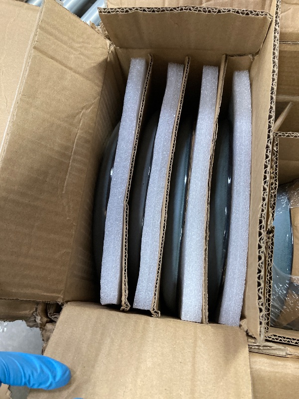 Photo 1 of ***MISSING PIECES -SELLING AS IS*** Vesteel Dinnerware Set for 4, 8 Pieces Premium Stoneware Plates and Bowls Set, Handmade Reactive Glaze Dishes for Home, Chip & Scratch Resistant, Microwave and Dishwasher Safe - Foggy Blue