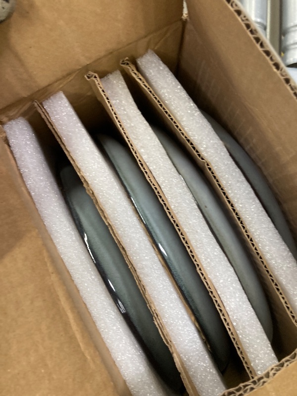 Photo 1 of ***MISSING PIECES -SELLING AS IS*** Vesteel Dinnerware Set for 4, 8 Pieces Premium Stoneware Plates and Bowls Set, Handmade Reactive Glaze Dishes for Home, Chip & Scratch Resistant, Microwave and Dishwasher Safe - Foggy Blue