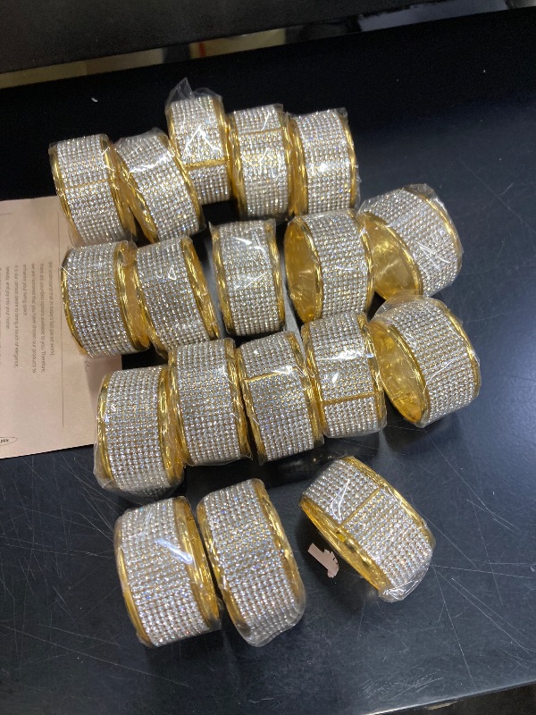 Photo 1 of ***MISSING PIECES SET OF 18 ONLY*** Gold Napkin Rings Set of 18, Silver Diamond Napkin Holder for Dining, Metal Napkin Ring Holders, Wedding, Modern Ring Holder Serviette Buckles, Party of Table Setting Home Decor