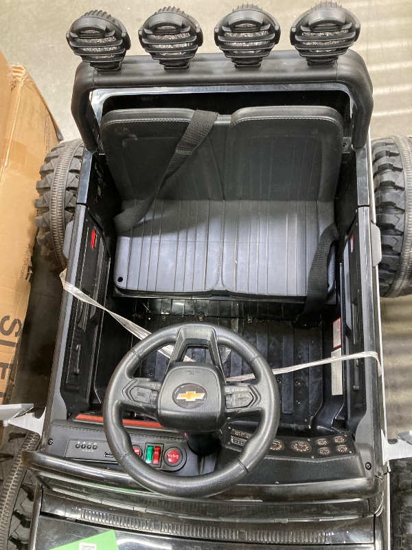 Photo 1 of ***CHARGER MISSING***24V 2 Seater Ride on Cars, Licensed Chevrolet Cheyenne Powered Ride on Toys Truck with Remote Control, 4 Wheels Spring Suspension, LED Light, Electric Cars for Kids Ages 3-8 Gifts, Black***CHARGER MISSING***