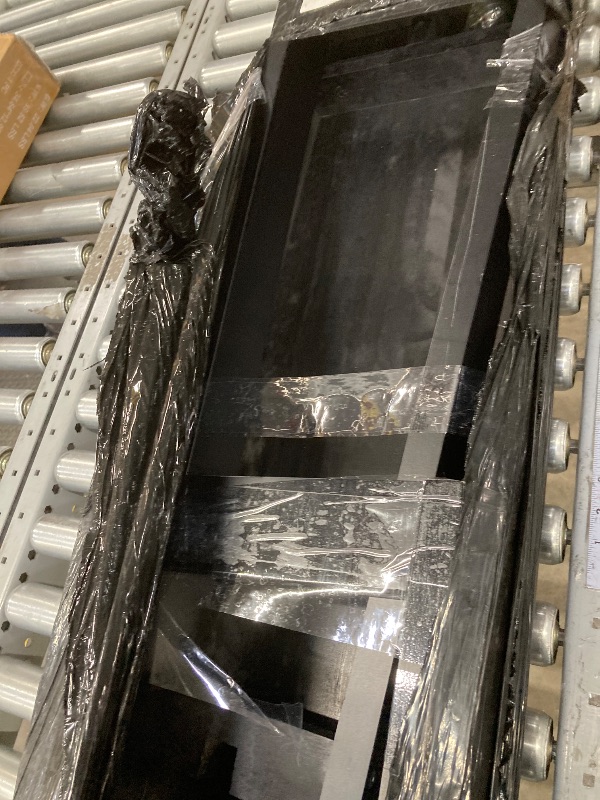 Photo 1 of **DAMAGED LEG BASE/HAS SCRATCHES AND MISSING HARDWARE***Plank+Beam Solid Wood Console Table, 56 Inch, Sofa Table, Narrow Entryway Table for Hallway, Behind The Couch, Living Room, Foyer, Easy Assembly, Black