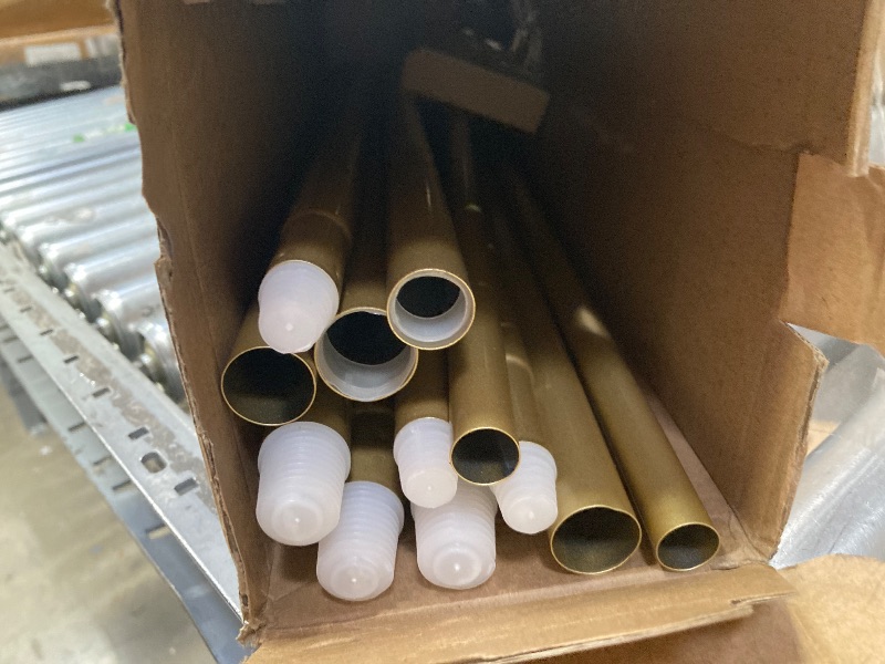 Photo 1 of 1 Inch Gold Double Curtain Rods for Windows 120 to 180 Inches, USFOOK Adjustable Heavy Duty Drapery Rods 140 to 195 Inches, Telescoping Dual Curtain Rod with Translucent Finials, Wall Mounted