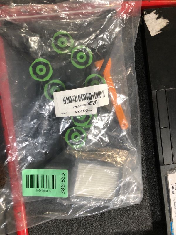 Photo 1 of ***MISSING PARTS***
18 Pack Replacement Parts Accessories Compatible for iRobot Roomba i3 i3+ i7 i7+ i4 i6 i6+i8 i8+/Plus E5 E6 E7 J7 i5+j5+ I,E &J Series Vacuum Cleaner 2 Set of Roller Brush & 8 Filters & 8 Side Brushes