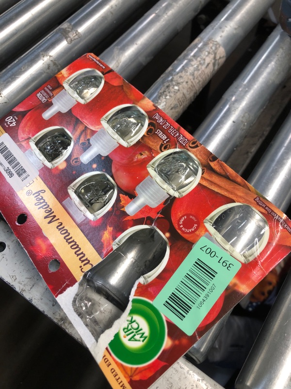 Photo 1 of ***PARTIAL SET, only 5 refills  - PRICE ADJUSTED*** Air Wick Plug in Scented Oil Refill, 7ct, Apple Cinnamon Medley, Fall Scent, Essential Oils, Air Freshener