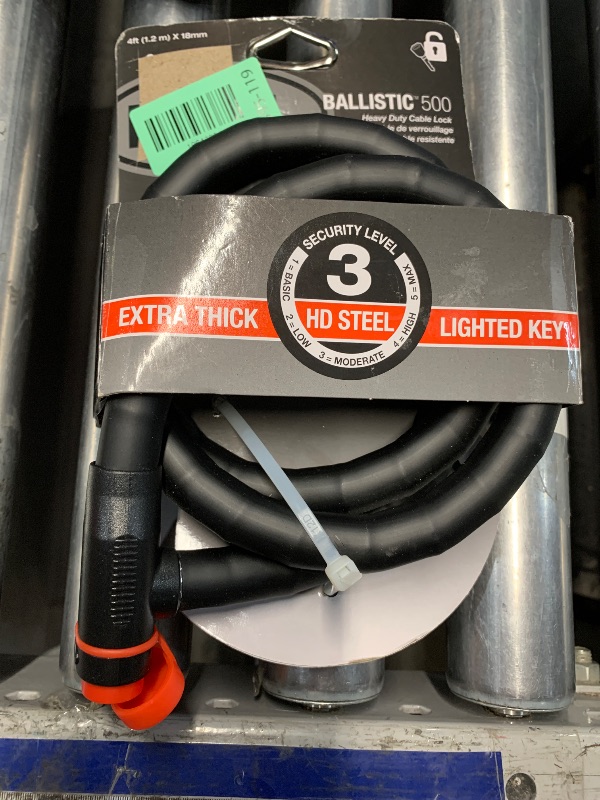 Photo 1 of ***FACTORY SEALED***Ballistic 500 Armored Cable Bicyle Lock, 4-ft. X 18mm
