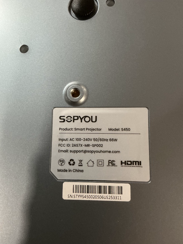 Photo 1 of [Netflix Included/2800 ANSI LM] Smart Projector with WiFi and Bluetooth, SOPYOU Outdoor Movie Projector 4K Decoding Max 450", E-Focus & Auto Keystone, Built-in Netflix/YouTube/Prime Video APPs